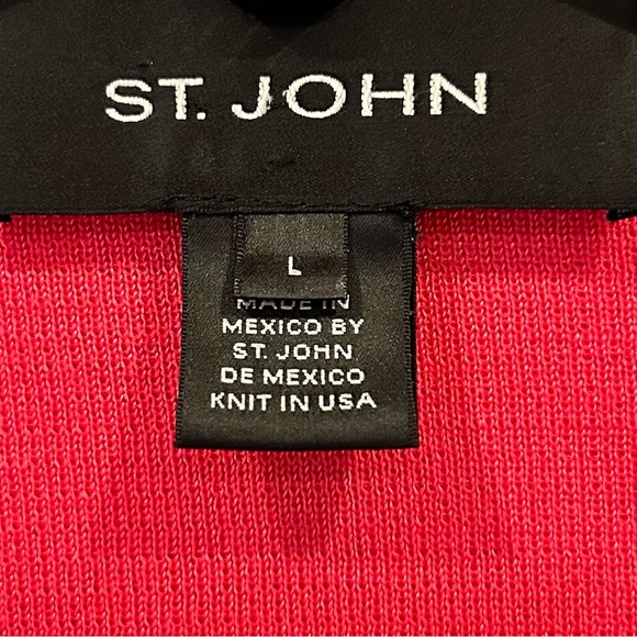 NWOT!  St. John waterfall cardigan in coral pink Sz. L - Picture 2 of 4